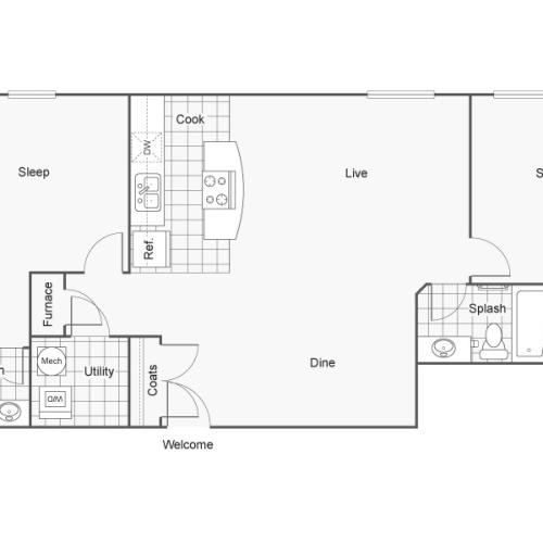 Floor Plan 48 | Wichita Kansas Apartments | ReNew Wichita