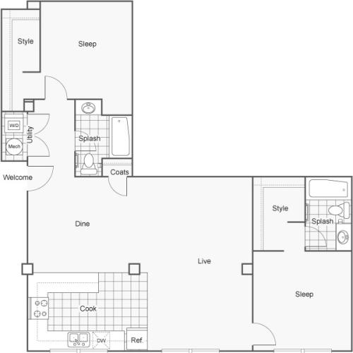 Floor Plan | ReNew Wichita Apartment Homes for Rent in Wichita KS 67202