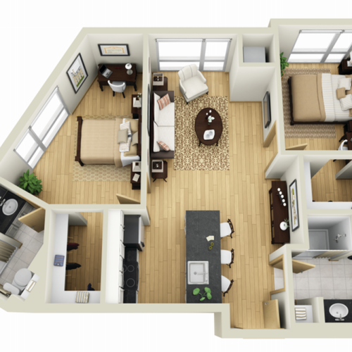Floor Plan 24 | Minneapolis Apartments For Rent Near University Of Minnesota | Solhaus Apartments