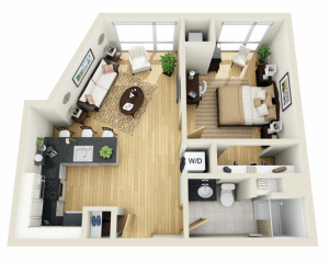 Floor Plan 7 | 1 Bedroom Apartments Minneapolis MN | Solhaus Apartments