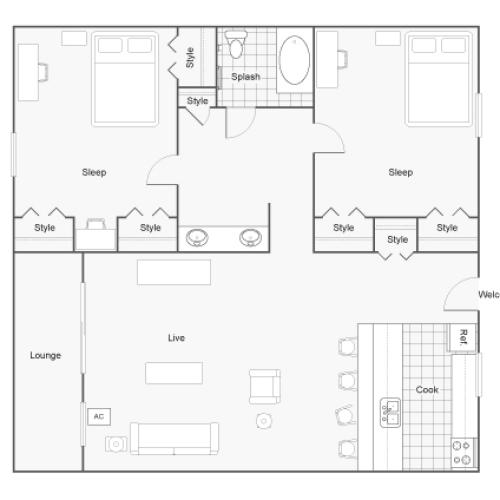Floor Plan  | The Social West Student Spaces for Rent in Fort Collins CO 80521