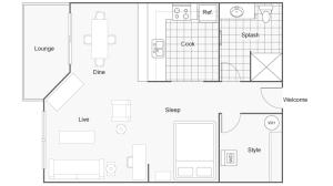 Floor Plan | The Social at Stadium Walk Apartment Homes for Rent in Ft Collins CO 80521