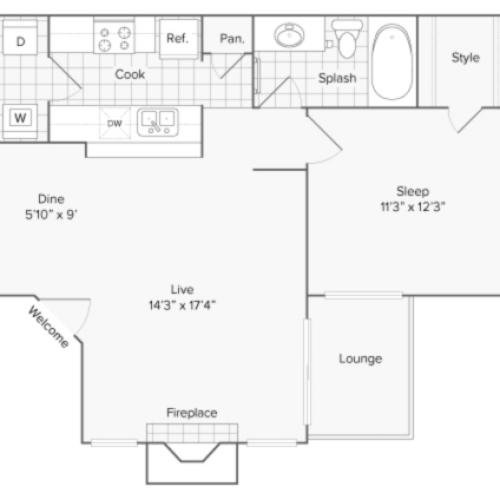 Floor Plan Layout | ReNew North Park Apartment Homes for Rent in Midland TX 79707