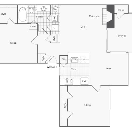 Floor Plan | ReNew at Polo Parkway Apartment Homes for Rent in Midland TX 79705