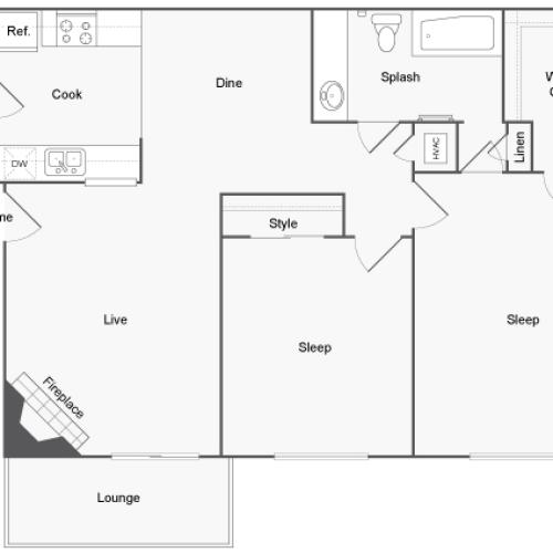 Floor Plan Image | ReNew Andrews Apartment Homes for Rent in Midland TX 79707