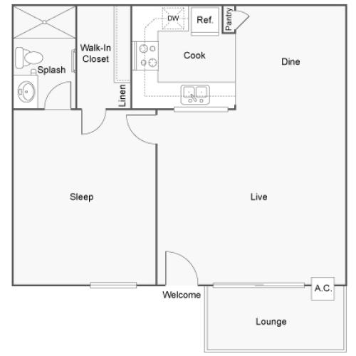 Floor Plan | Arrive Thousand Oaks Apartment Homes for Rent in Thousand Oaks CA 91362