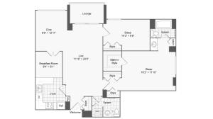 2 Bdrm Floor Plan | Alexandria VA Luxury Apartments | Arrive 2801