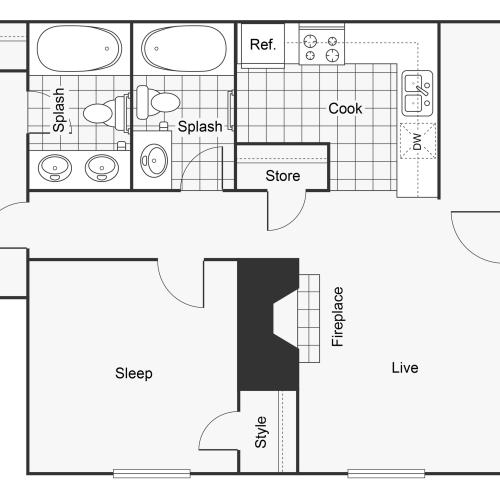 Floor Plan Layout | ReNew Fairmont Park Apartment Homes for Rent in Midland TX 79707