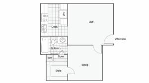 Floor Plan 1 | Port Orchard Washington Apartments | The Clubhouse at Port Orchard
