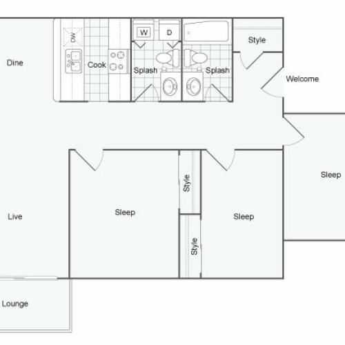 Floor Plan 8 | Apartments In Port Orchard | The Clubhouse at Port Orchard