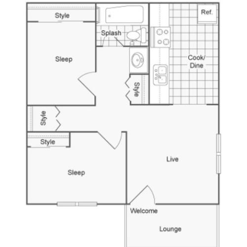 Floor Plan 4 | Port Orchard Apartments | The Clubhouse at Port Orchard