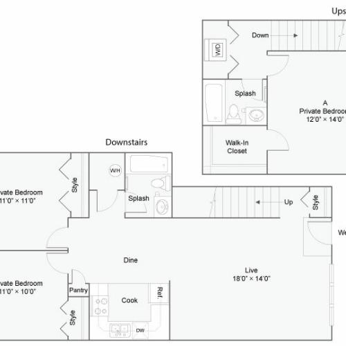 Floor Plan | The Social West Ames Apartment Homes for Rent in Ames IA 50014