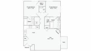 2 Bedroom Floor Plan | The Social West Ames Apartment Homes for Rent in Ames IA 50014