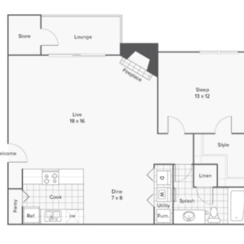 Floor Plan | ReNew Cross Creek Apartment Homes for Rent in St. Louis MO 63125