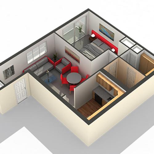 Bedroom Floor Plan | Apartments In Highwood IL | Arrive North Shore
