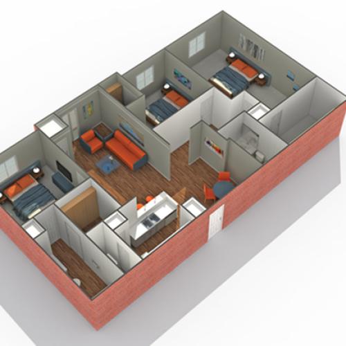 3 Bdrm Floor Plan | Eden Prairie Luxury Apartments | Arrive Watertower