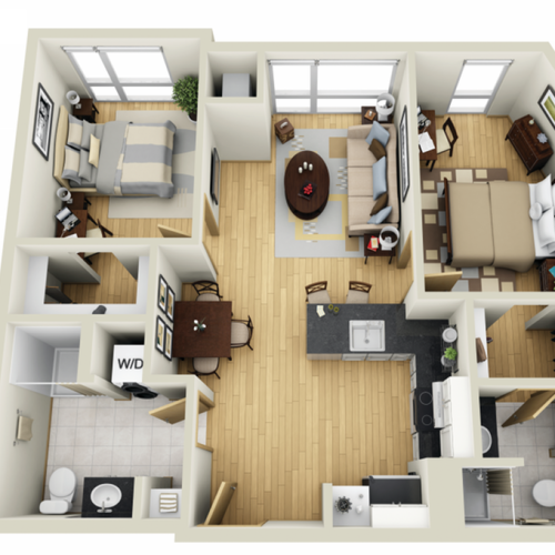 Floor Plan 23 | Student Apartments In Minneapolis | Solhaus Apartments