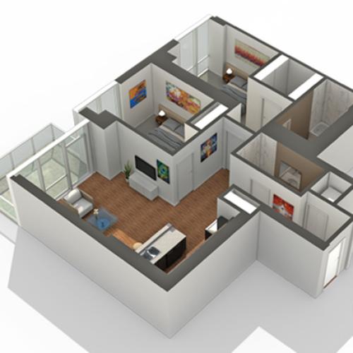 2 Bedroom Floor Plan | Apartments For Rent In South Loop Chicago | Arrive LEX