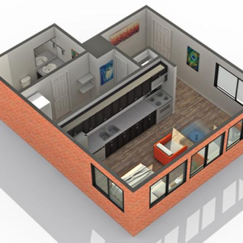 Studio Floor Plan | Apartments Wheaton IL | ReNew Wheaton Center