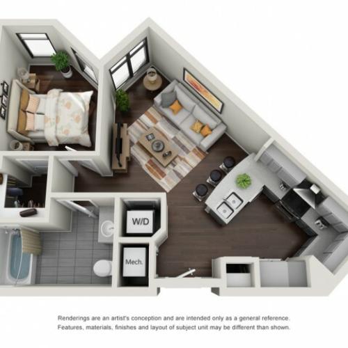 1 Bedroom Floor Plan | The Edge at 450