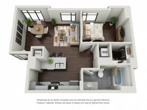 1 Bedroom with Loft Floor Plan | The Edge at 450
