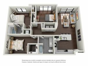 3 Bedroom Floor Plan | The Edge at 450