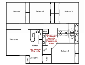 Four Bedroom - Off Campus Student Housing Apartments in St. George, UT near Dixie State University