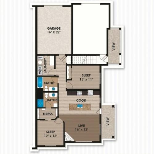 Floor Plan D2 | Bergamont Townhomes | Apartments in Oregon, WI