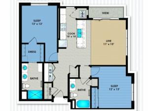 Floor Plan D2 | The Woodlands Apartments | Apartments in Menomonee Falls, WI