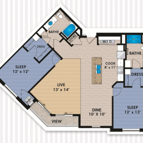 Floor Plan E2 | The Woodlands Apartments | Apartments in Menomonee Falls, WI