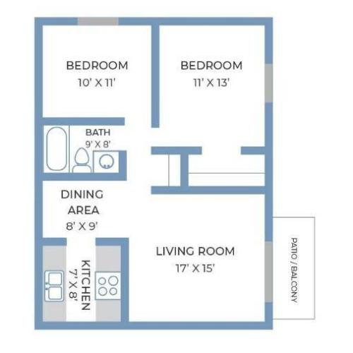 Two Bedroom, One Bathroom | Fitchburg Square | Apartments in Fitchburg, WI