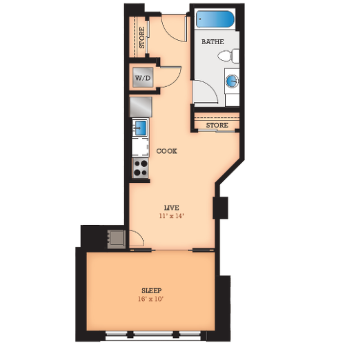 Floor Plan E1 | Domain | Apartments in Madison, WI