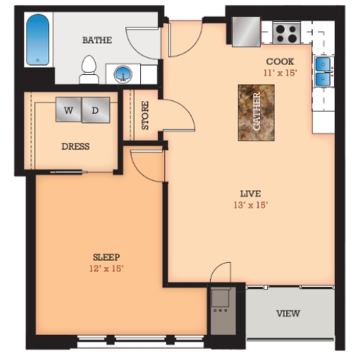 Floor Plan D | Domain | Apartments in Madison, WI