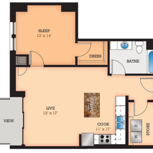 Floor Plan J | Domain | Apartments in Madison, WI