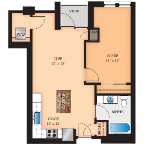 Floor Plan H | Domain | Apartments in Madison, WI