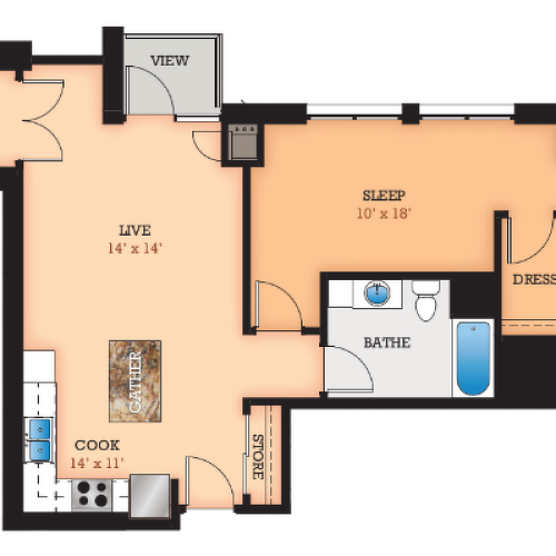 Floor Plan R1 | Domain | Apartments in Madison, WI
