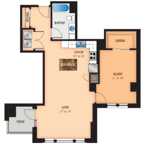 Floor Plan S | Domain | Apartments in Madison, WI