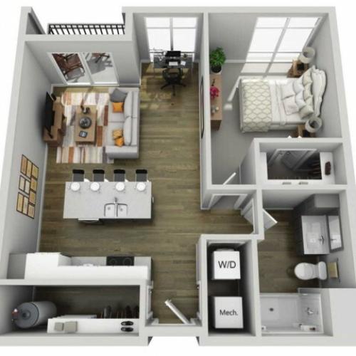 Floor Plan 1E | State Street Station | Apartments in Wauwatosa, WI
