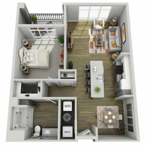 Floor Plan 1H | State Street Station | Apartments in Wauwatosa, WI