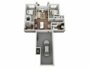 Floor Plan 2B | Seasons at Orchard Hills | Apartments in Oak Creek, WI
