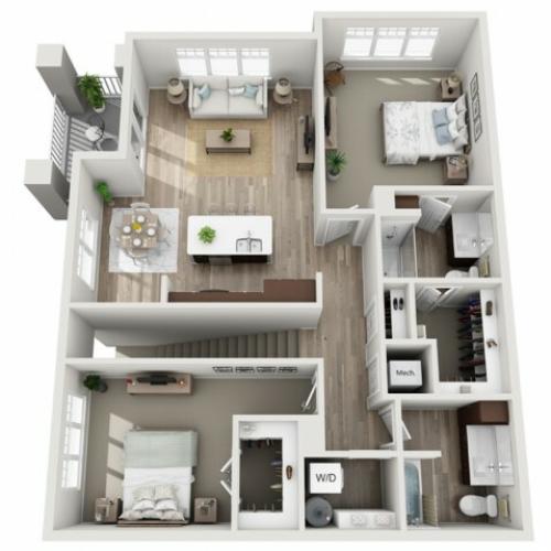 Floor Plan 2C | Seasons at Randall Road | Apartments in West Dundee, IL
