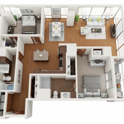 Floor Plan B1 | Domain | Apartments in Madison, WI