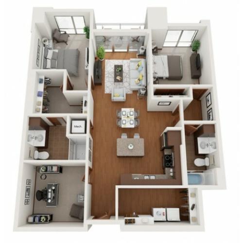 Floor Plan V | Domain | Apartments in Madison, WI