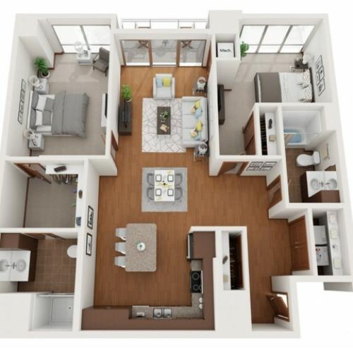 Floor Plan W1 | Domain | Apartments in Madison, WI
