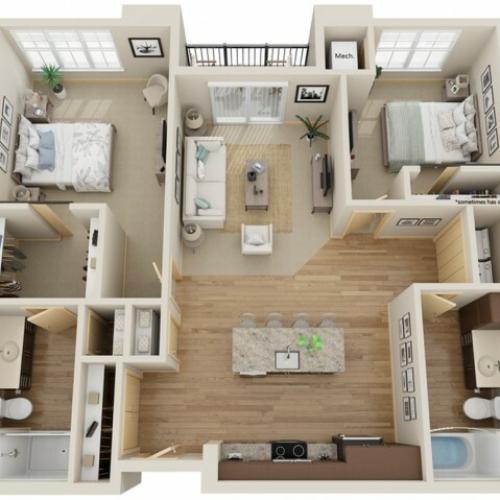 Floor Plan D1 | The Junction | Apartments in Menomonee Falls, WI