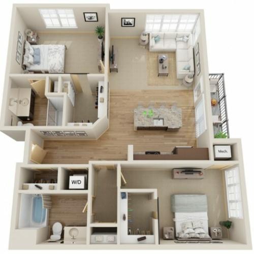 Floor Plan D3 | The Junction | Apartments in Menomonee Falls, WI