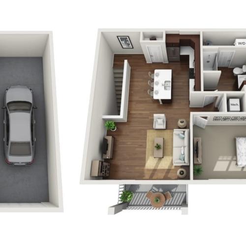 Floor Plan 1F | Drexel Ridge Apartments | Apartments in Oak Creek, WI