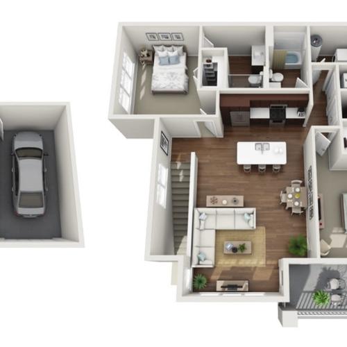 Floor Plan 2B | Drexel Ridge Apartments | Apartments in Oak Creek, WI