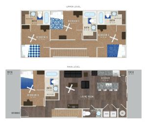 4 Bedroom Floor Plan | KU Off Campus Housing | Lawrence