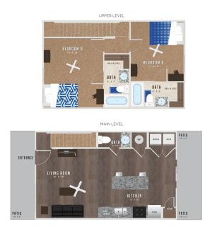 2 Bedroom Floor Plan | Apartments In Lawrence KS Near KU | Lawrence